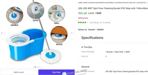 loot floor cleaning mop set 345