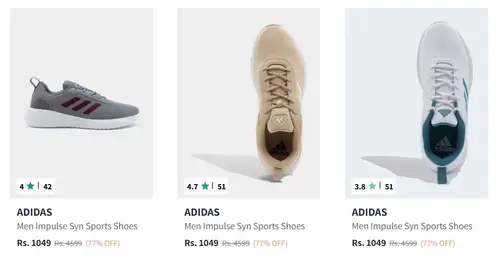 myntra flat 77 off on adidas shoes