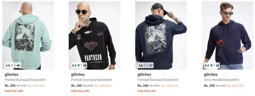 myntra loot sweatshirtshoodies 299