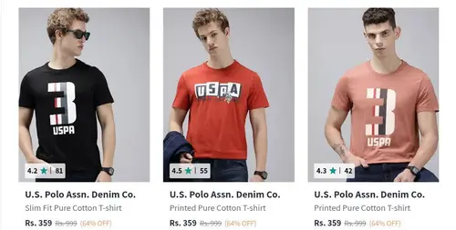 myntra min 60 off on us polo assn clothing