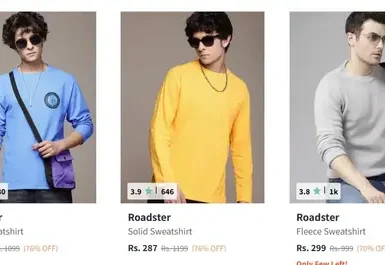 Myntra : Roadster Winterwears Starts @ 263. 2 myntra roadster winterwears starts 263