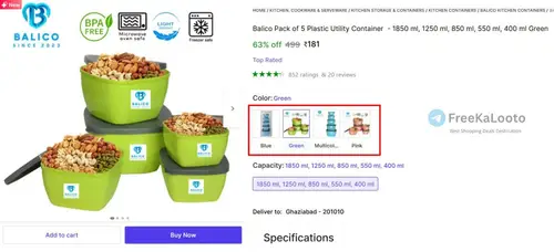 pack of 5 plastic utility container 181