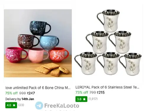 pack of 6 premium tea coffee cups mugs set 215