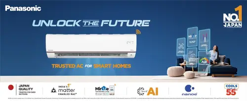 panasonic 15 ton 5 star wi fi inverter smart split ac 37390