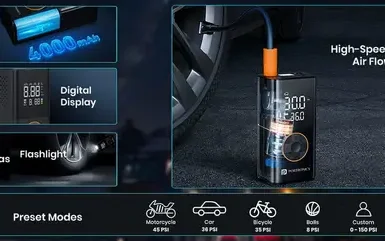 portronics wireless tyre inflator 1499