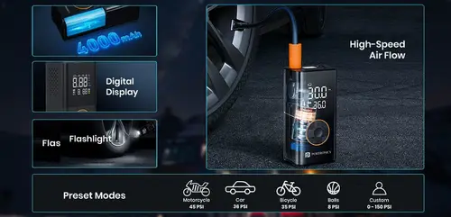 portronics wireless tyre inflator 1499