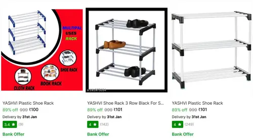 shoes rack starts from 100