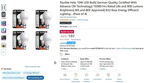 sturlite helo 10w led bulb pack of 4 197