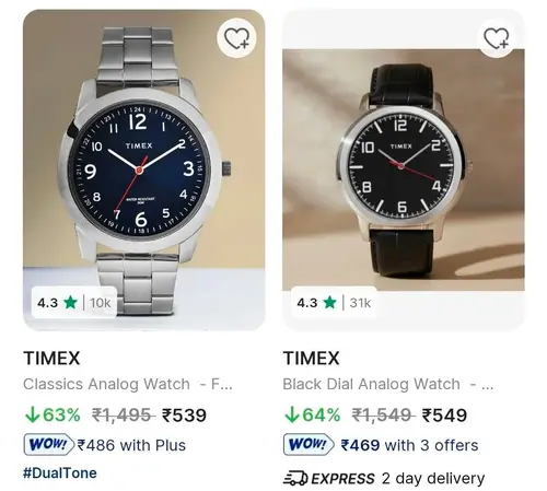 timex wrist watches from 529