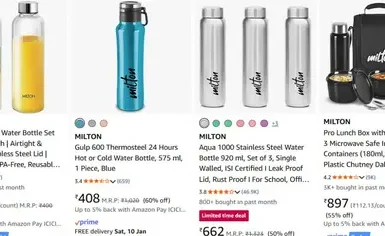 upto 68 off on milton products