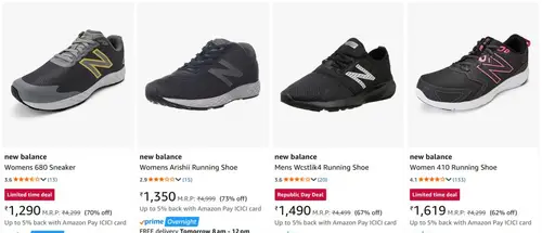 upto 73 off on new balance shoes