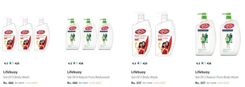 upto 75 off on lifebuoy bodywash