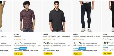 upto 85 off on spykar clothing