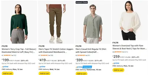 upto 88 off on clothing