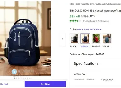 35L Laptop Backpack at ₹208 2 35l laptop backpack at 208