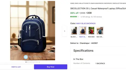 35l laptop backpack at 208