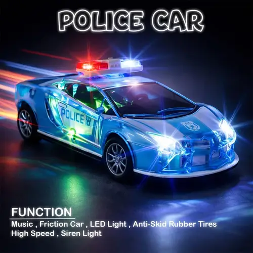 3d police car toy with light music 129