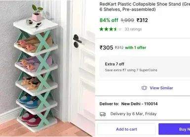 6 shelves shoe stand at 312