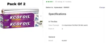 aluminium foil 2 pcs at 153