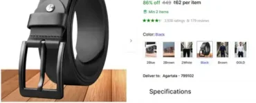 artificial leather belt 62