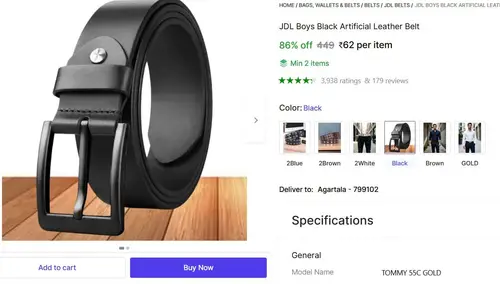 artificial leather belt 62