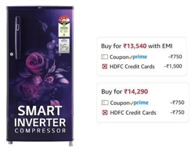 BEST : LG 185L 4 Star Inverter Refrigerator at ₹13,990 2 best lg 185l 4 star inverter refrigerator at 13990