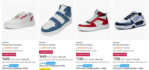 campus mens shoes starts 649