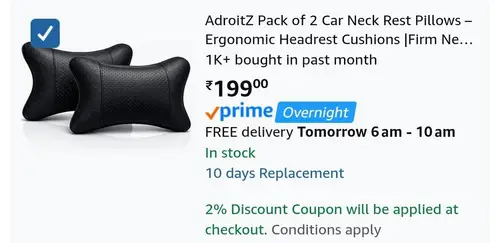 car neck rest pillow pack of 2 from 199 2 coupon