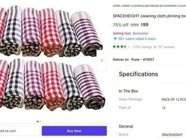 Cotton Cleaning Cloth (12 Pcs) @ ₹99 2 cotton cleaning cloth 12 pcs 99