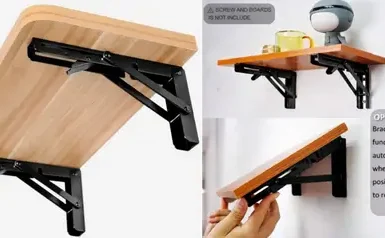 Heavy Duty Foldable Wall Mounted Shelf Bracket Set at ₹242 3 heavy duty foldable wall mounted shelf bracket set at 242