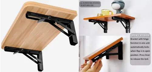 heavy duty foldable wall mounted shelf bracket set at 242