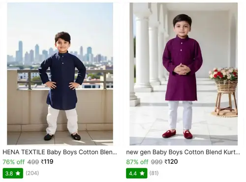 kids kurta pajama set from 119
