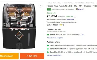 kinsco 15l water purifier with prefilter 3854