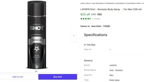 layerr shot rockstar body spray for men 120 ml 94