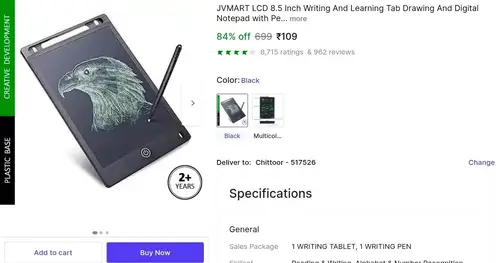 lcd writing pad 85inch at 109