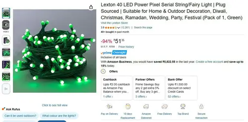 lexton 40 led power pixel serial string 51