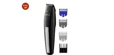 lifelong trim ez rechargeable beard trimmer for men skinprotect blades cordless groomer with 4 attachments brush oil bot
