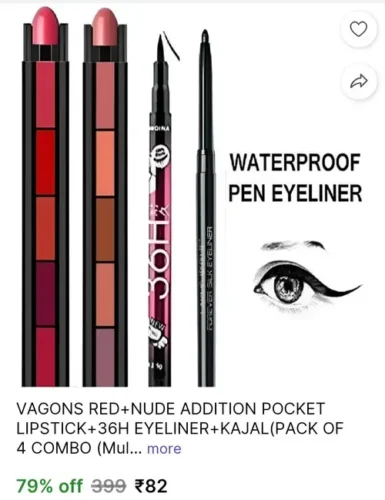 lipstick eyelinerkajal pack of 4 82