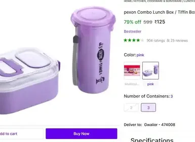 lunch box with water bottle 125