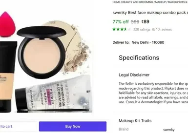 Makeup Combo @ ₹89 4 makeup combo 89