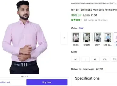 Men's Solid Formal Shirt at ₹156 / ₹164 4 mens solid formal shirt at 156 164