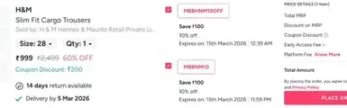 Myntra Loot : Upto 60% Off On H&M Clothing + Extra 20% Off. 3 myntra loot upto 60 off on hm clothing extra 20 off