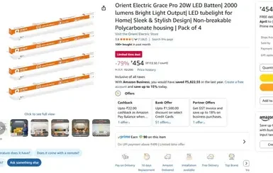 orient 20w led batten pack of 4 454