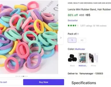 (Pack of 100) Rubber Band @ ₹65 2 pack of 100 rubber band 65