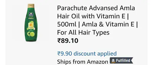 parachute advansed amla hair oil 500ml at 89