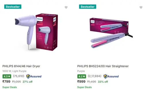 philips hair dryer straightener starts 799