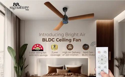 rr signature 5 star bldc ceiling fan with remote control at 2799