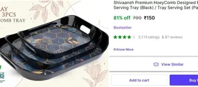 Serving Tray (Set of 3) at ₹150 2 serving tray set of 3 at 150