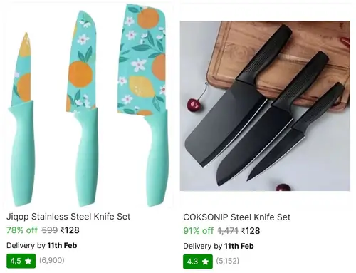 steel knife set pack of 3 128