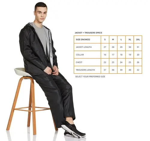 symactive polyester raincoat with jacket 389